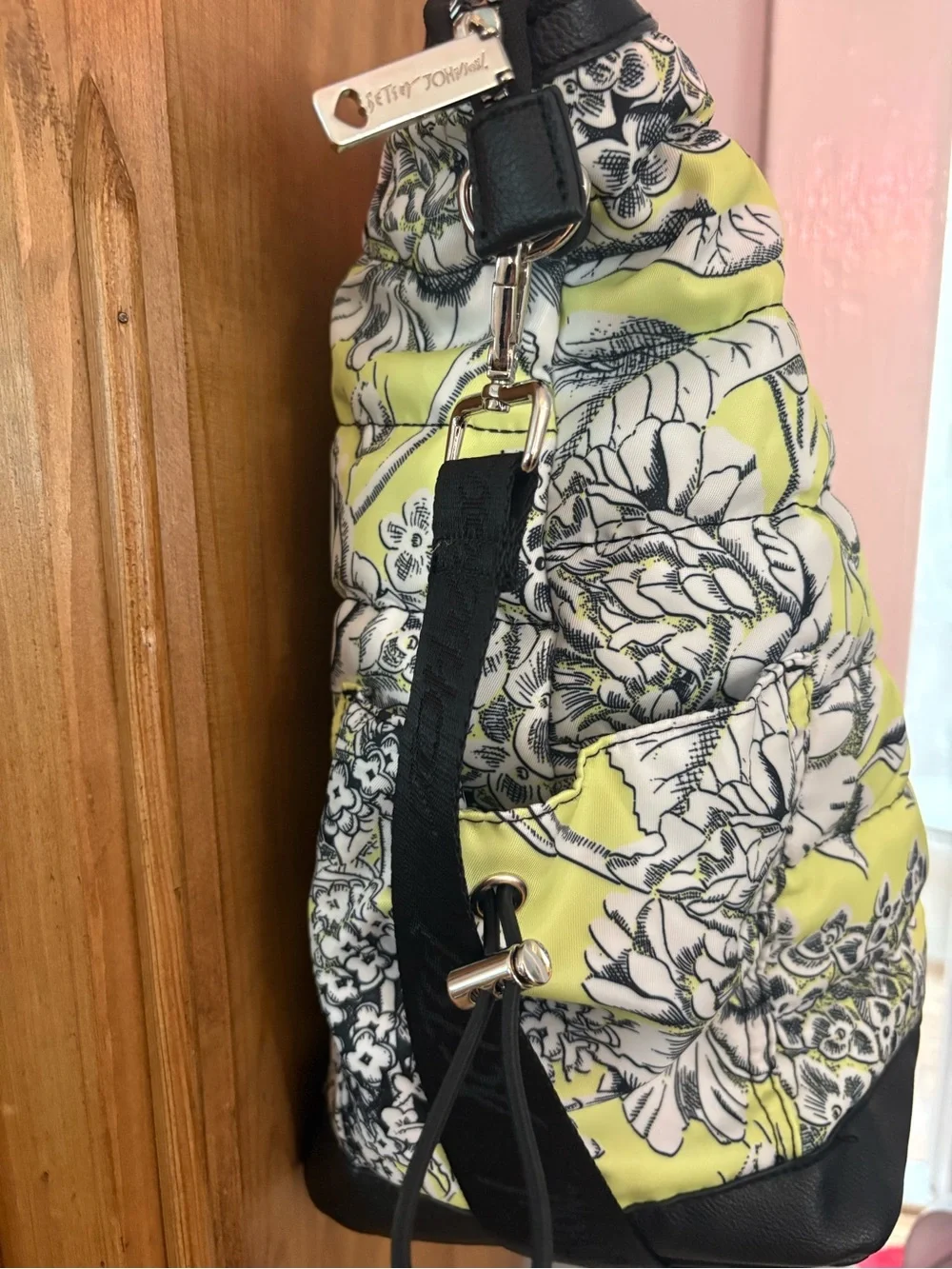 ⭐️ Betsey Johnson Neon Quilted Floral Weekender Tote with Black Trim⭐️